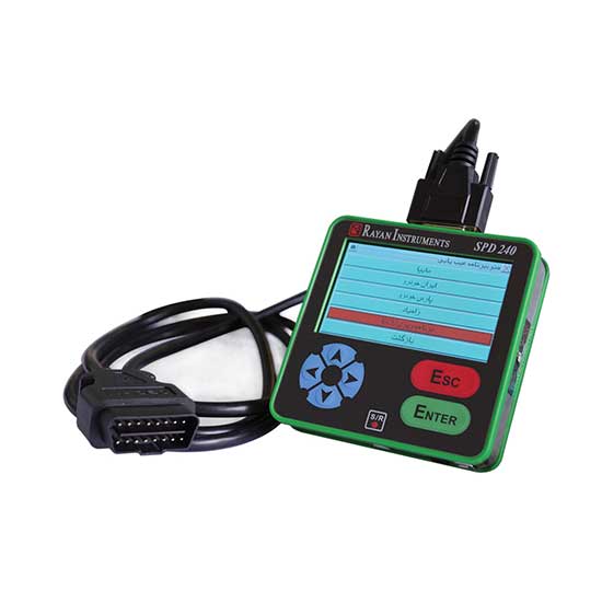 سخت افزار عيب ياب خودروهاي انژكتوري لمسي رنگي مدل SPD240 با باركدخوان و TPMS